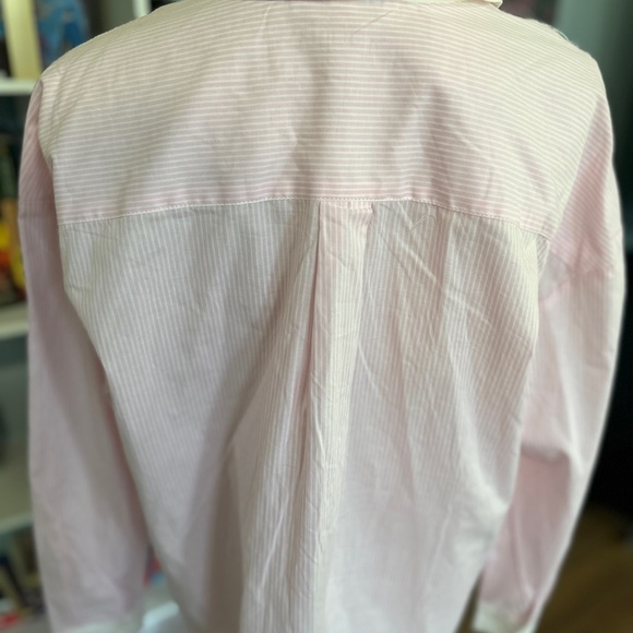 Pink and White Button Down Shirt with Pinstripes - Picture 5 of 6